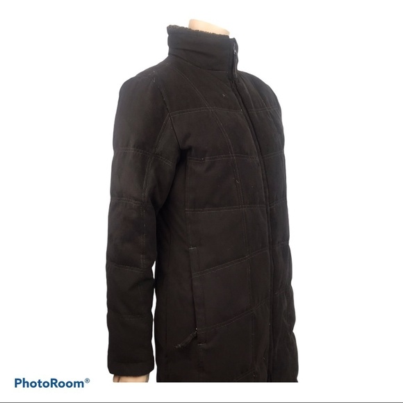 LL Bean Brown Long Goose Down Puffer Jacket Coat - Picture 5 of 11